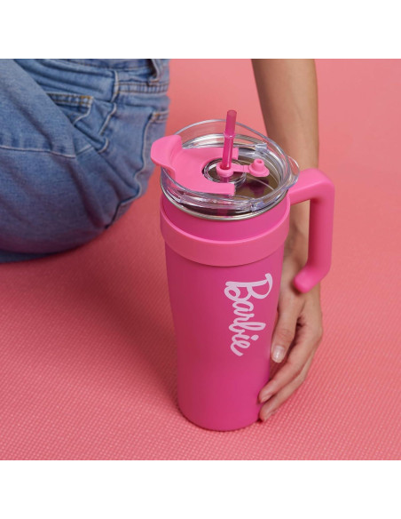 Taza de Acero Inoxidable MINISO Barbie 1600 mL Rosa