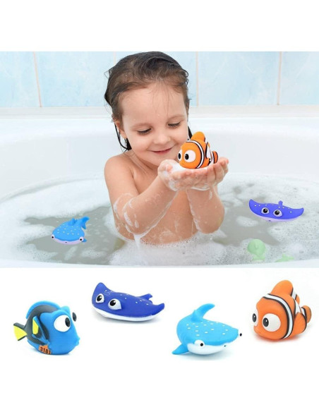 Juguetes de Baño para Bebés MIWEN - 4 Piezas en Forma de Pez