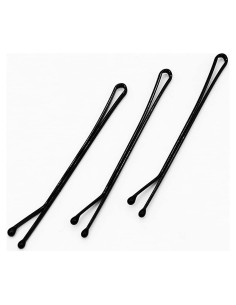 200 Pasadores de Pelo Planos RN BEAUTY 5.6cm Acero Inoxidable Negro