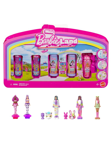 Paquete de 5 Muñecas Mini Barbie Land - Revelación Sorpresa