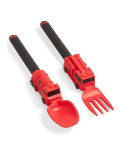 Juego de Utensilios para Niños Dinneractive - Bombero Rojo - 2 Piezas