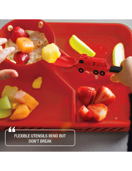 Juego de Utensilios para Niños Dinneractive - Bombero Rojo - 2 Piezas