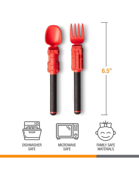 Juego de Utensilios para Niños Dinneractive - Bombero Rojo - 2 Piezas