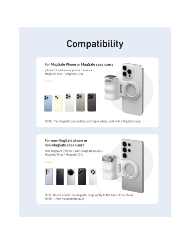 Agarre de Cámara Magnético TELESIN Fun Shot para Teléfono