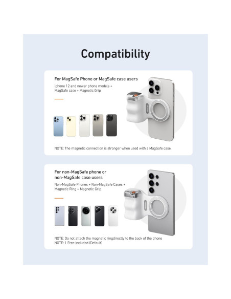 Agarre de Cámara Magnético TELESIN Fun Shot para Teléfono