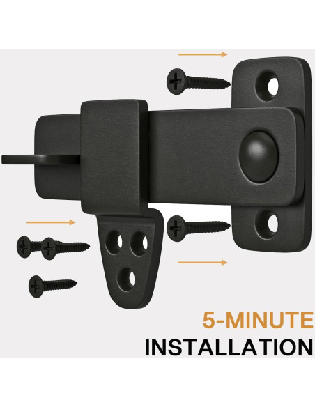 Cierre de Puerta de Granero Nordstrand - Pestillo Flip Negro 4mm