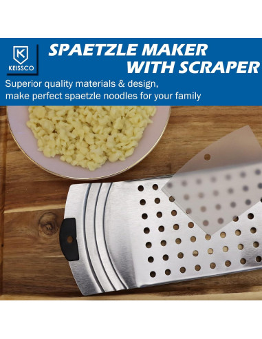 Fabricante de Spaetzle KEISSCO Acero Inoxidable 33.99x12.7cm