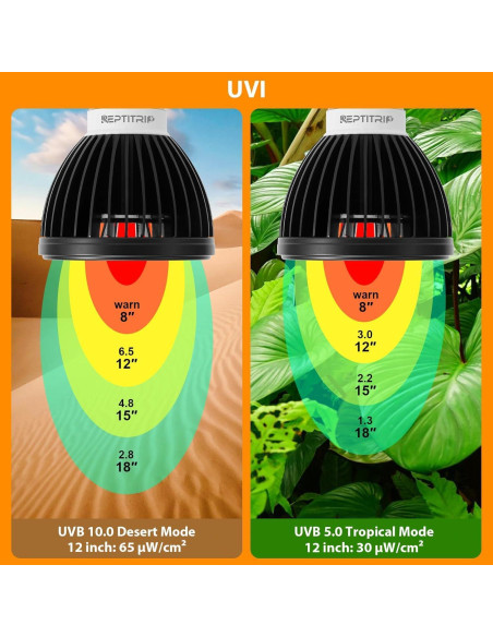 Lámpara LED UVB 5W ReptitriP para Reptiles - 5% UVB
