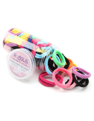 Gomas de Pelo Sin Costuras Hoyols 100 Piezas Coloridas 4cm