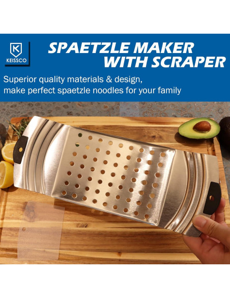 Fabricante de Spaetzle KEISSCO Acero Inoxidable 33.99x12.7cm