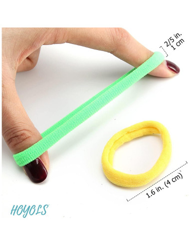 Gomas de Pelo Sin Costuras Hoyols 100 Piezas Coloridas 4cm