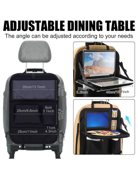 Organizador de Asiento Trasero Datanly con Bandeja Plegable 2 Pcs