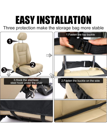 Organizador de Asiento Trasero Datanly con Bandeja Plegable 2 Pcs