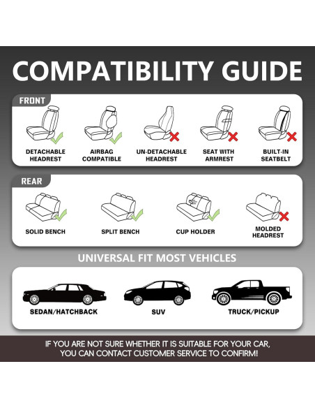 Cubiertas de Asiento de Coche WENNFOUR Juego Completo 5 Asientos Beige