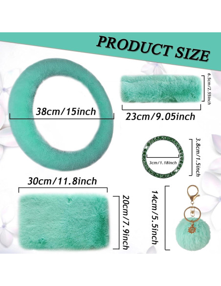 Set 8 Piezas Funda de Volante Esponjosa ZXGHIJJ Verde Menta