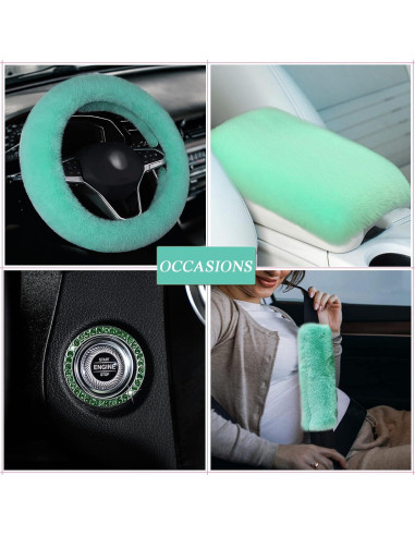 Set 8 Piezas Funda de Volante Esponjosa ZXGHIJJ Verde Menta