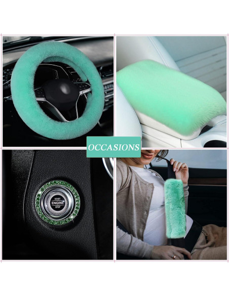 Set 8 Piezas Funda de Volante Esponjosa ZXGHIJJ Verde Menta