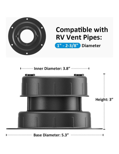 Tapa de Ventilación de Aluminio Golysoa para RV - Filtro y Kit