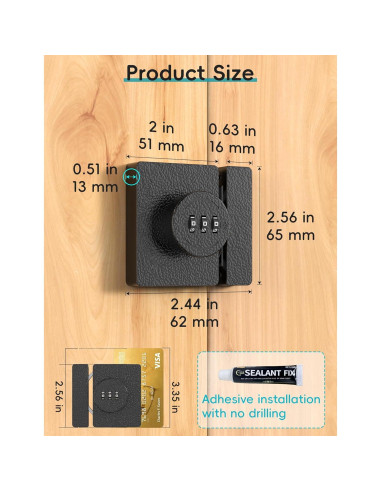 Cerradura de Gabinete I-EASYDWW Combinación 3 Dígitos Negra