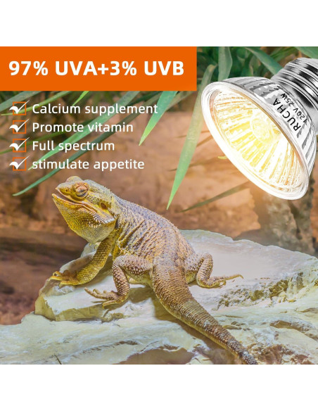 Lámpara Térmica Regulable 25W RUCHA para Reptiles E26/E27