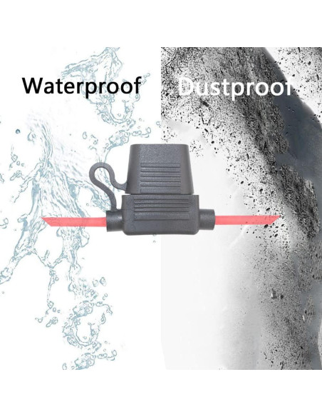5 Soportes de Fusible 10 AWG Garfour a Prueba de Agua 30 cm