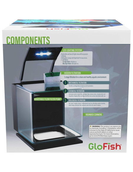 Kit Acuario GloFish Betta 11.36L LED Filtración Tetra