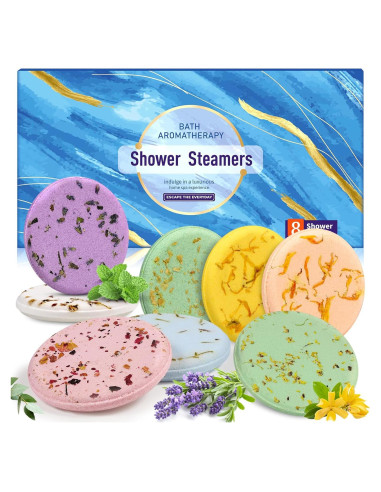 Tabletas de Vapor de Ducha Aromaterapia OYEKEEP - 8 Piezas