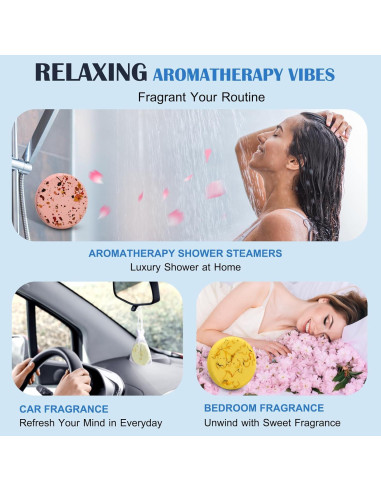 Tabletas de Vapor de Ducha Aromaterapia OYEKEEP - 8 Piezas