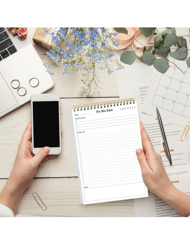 Bloc de Notas de Lista de Tareas Yaridar A5 - Paquete de 5, 500 Páginas