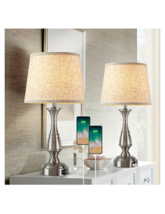 Lámparas de Mesa RAYINIGHT con 2 Puertos USB y Control Táctil