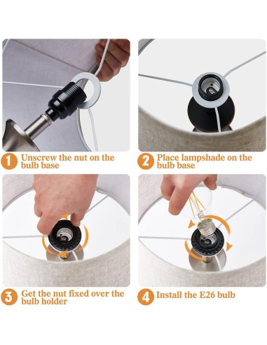 Lámparas de Mesa RAYINIGHT con 2 Puertos USB y Control Táctil