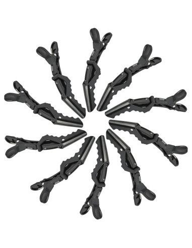 10 Clips de Cabello Cocodrilo Negros BIYOUTE - 11.43 cm