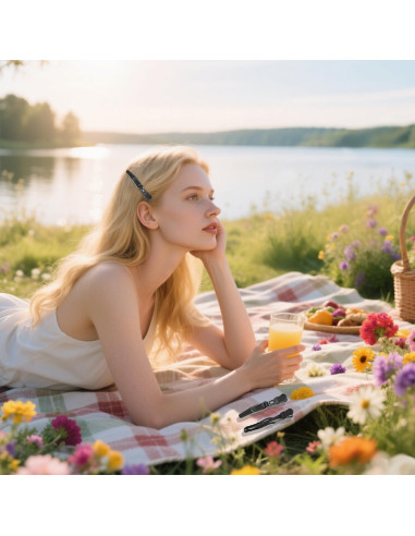 10 Clips de Cabello Cocodrilo Negros BIYOUTE - 11.43 cm