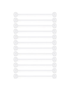 Set de 12 Aretes Retenedores Industriales SCERRING 14G Acrílico Claro