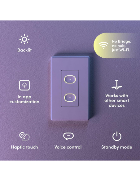 Interruptor Inteligente LIFX Blanco Táctil Wi-Fi 2 Botones