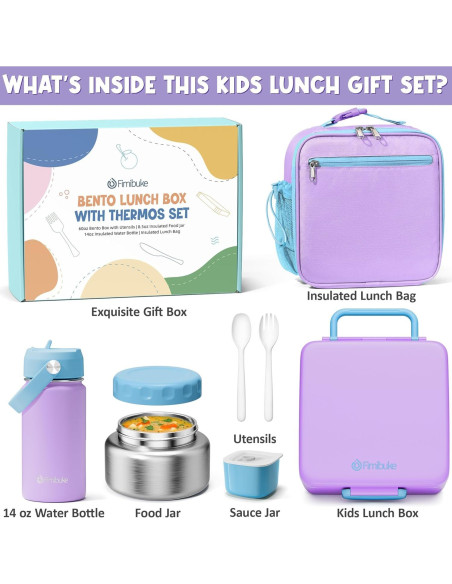 Set de Almuerzo Escolar Fimibuke 7 Piezas Aislado 1774 ml