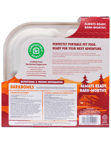 Comida para Perros On The Go Bark Bowls Pollo 6x213g