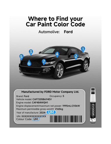 Pintura de Retoque Metálica Negra Ágata UM EVOOOR 12 ml