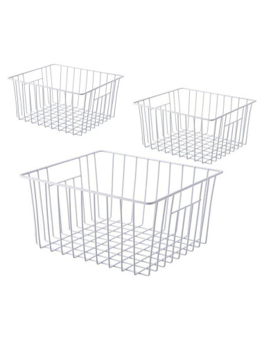 Cajas Organizadoras para Congelador Vertical 3Pcs Blanco