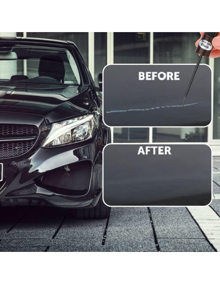 Pintura de Retoque CTTMEOOB 12 ml Negra para Arañazos de Coche