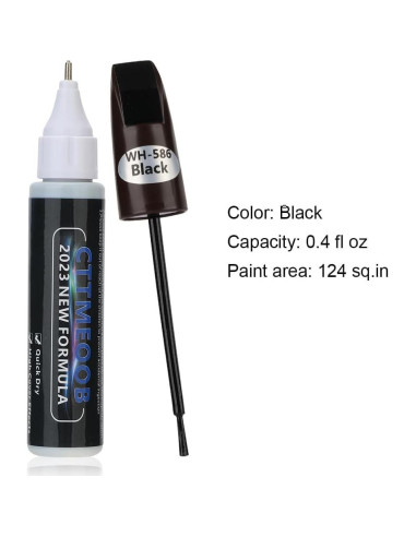 Pintura de Retoque CTTMEOOB 12 ml Negra para Arañazos de Coche