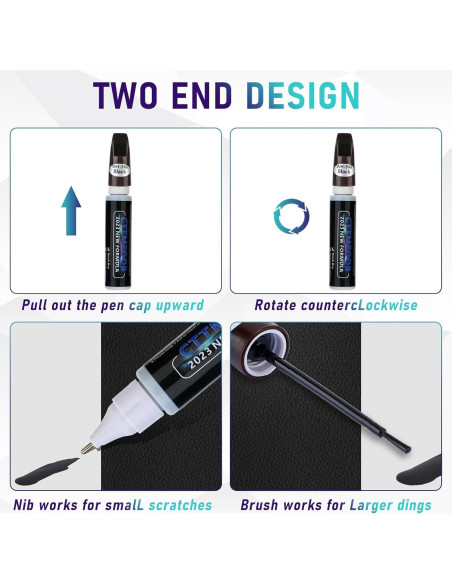 Pintura de Retoque CTTMEOOB 12 ml Negra para Arañazos de Coche