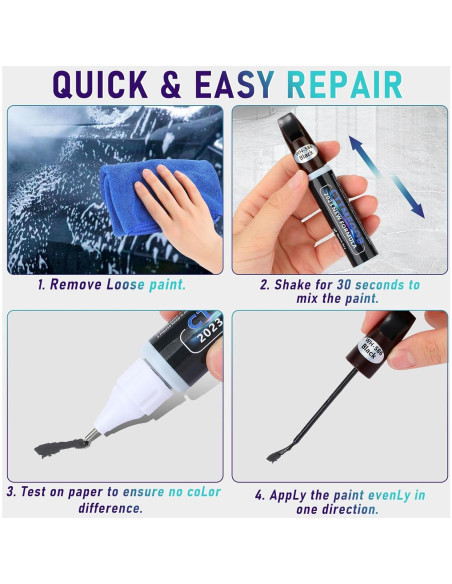 Pintura de Retoque CTTMEOOB 12 ml Negra para Arañazos de Coche