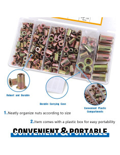 Kit de Tuercas Remachadas 400pcs JH Acero al Carbono Métrico 2