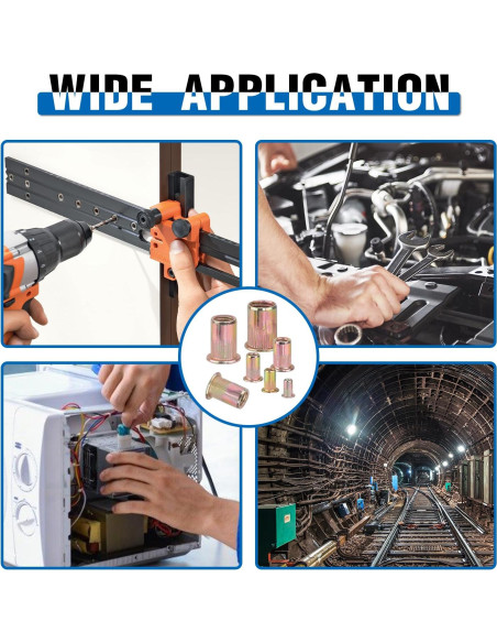 Kit de Tuercas Remachadas 400pcs JH Acero al Carbono Métrico