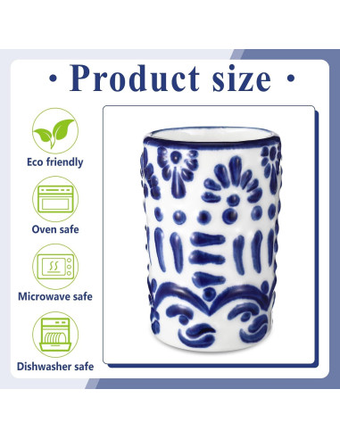 Juego de 6 Vasos de Tequila Roshtia Cerámica Azul 2 oz