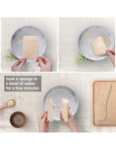 Esponjas de Lavar Platos Ecológicas eplanita - 6 Unidades de Lufa Natural