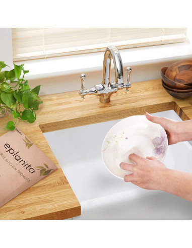 Esponjas de Lavar Platos Ecológicas eplanita - 6 Unidades de Lufa Natural