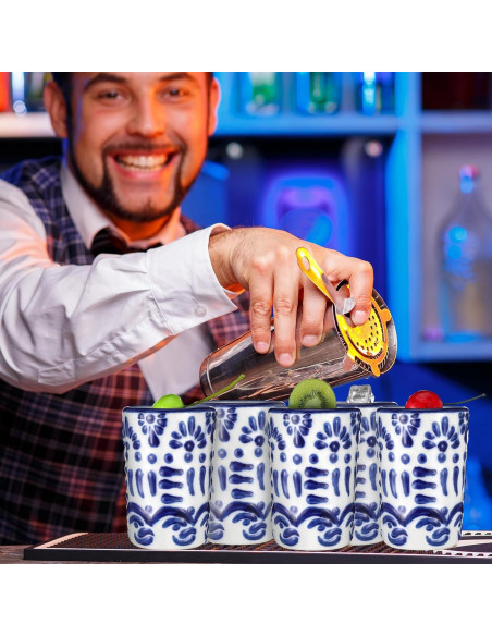 Juego de 6 Vasos de Tequila Roshtia Cerámica Azul 2 oz