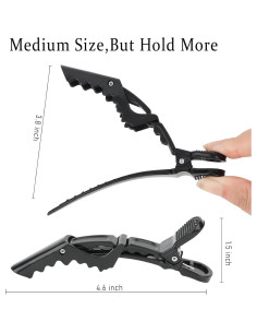 12 Clips de Pelo Negros ACO-UINT para Estilizar y Seccionar 2